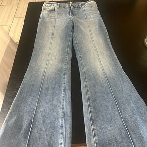 Express Blue Flare Wide Leg Jeans